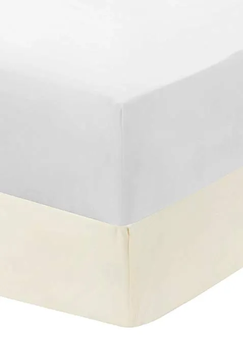 White/Beige 2-Pack Fitted Crib Sheets