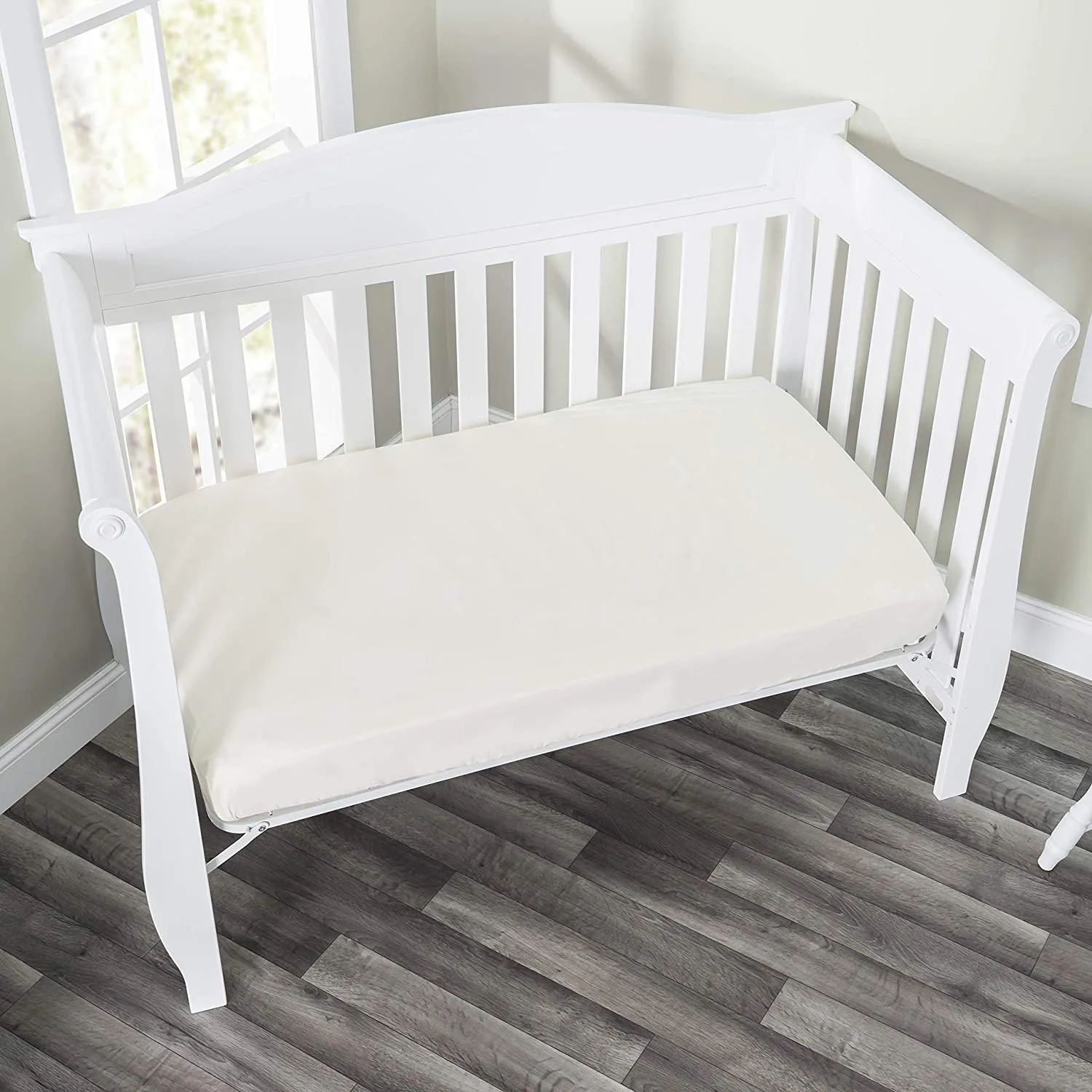 White/Beige 2-Pack Fitted Crib Sheets