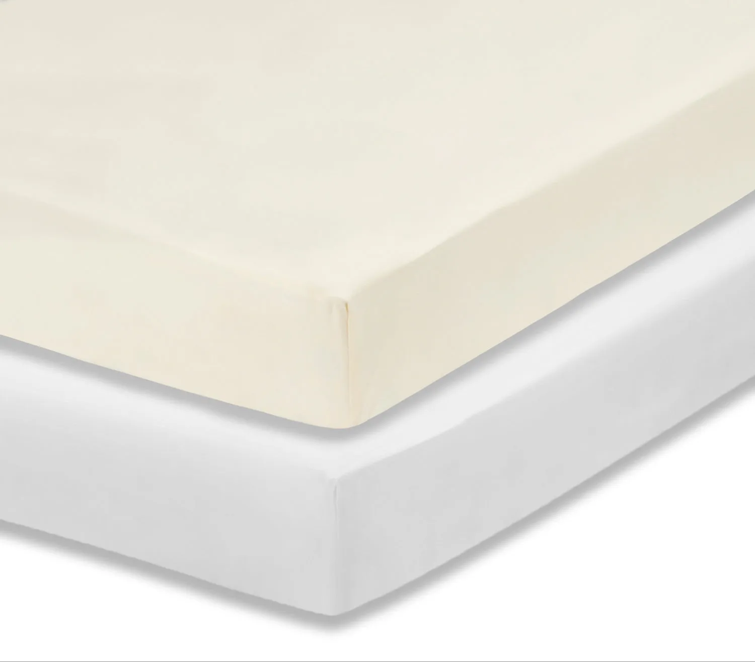 White/Beige 2-Pack Fitted Crib Sheets