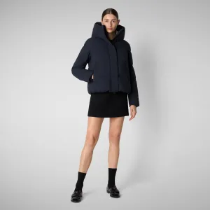 Woman's animal free puffer jacket Calliope in blue black