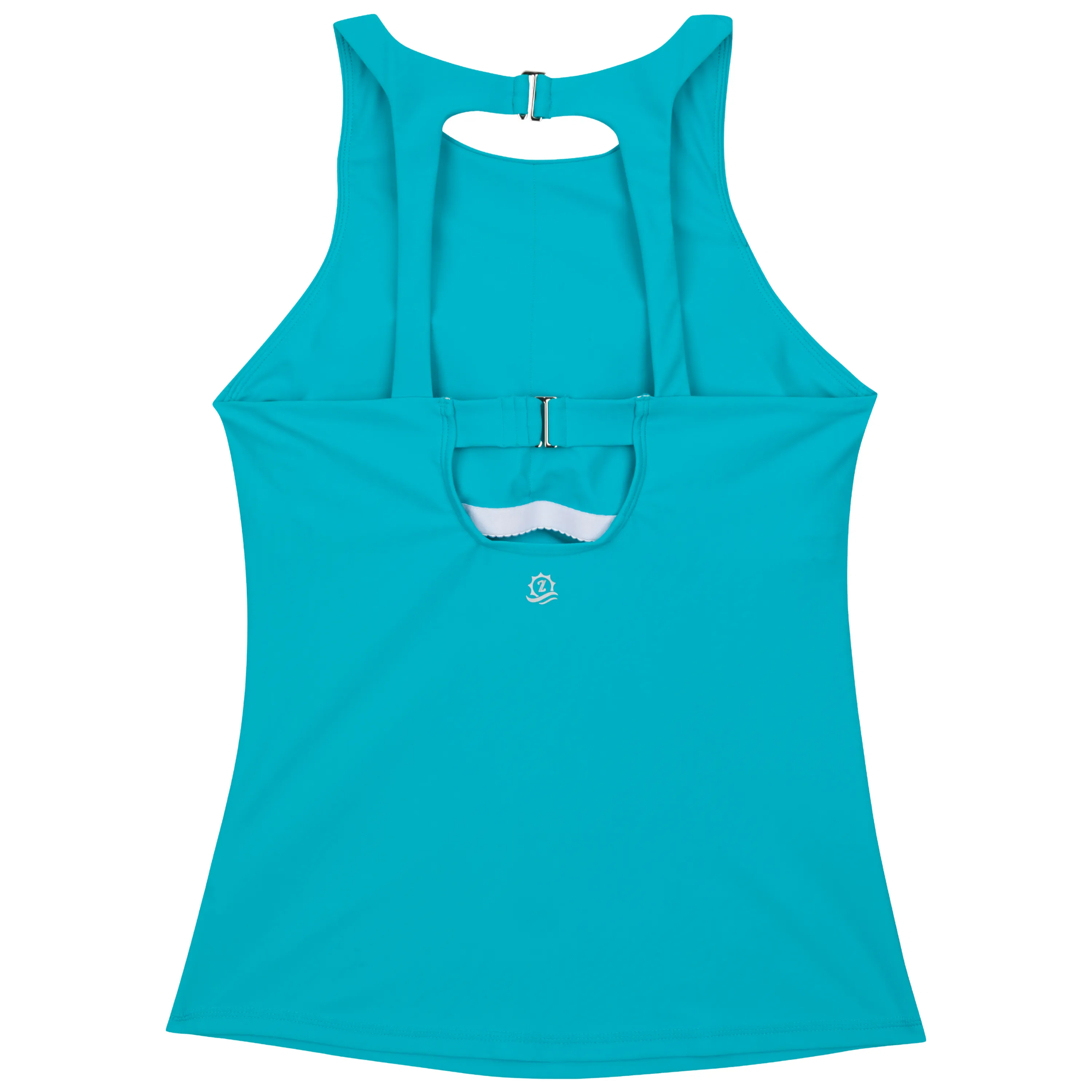 Women’s High Neck Fitted Tankini Top | “Scuba Blue”