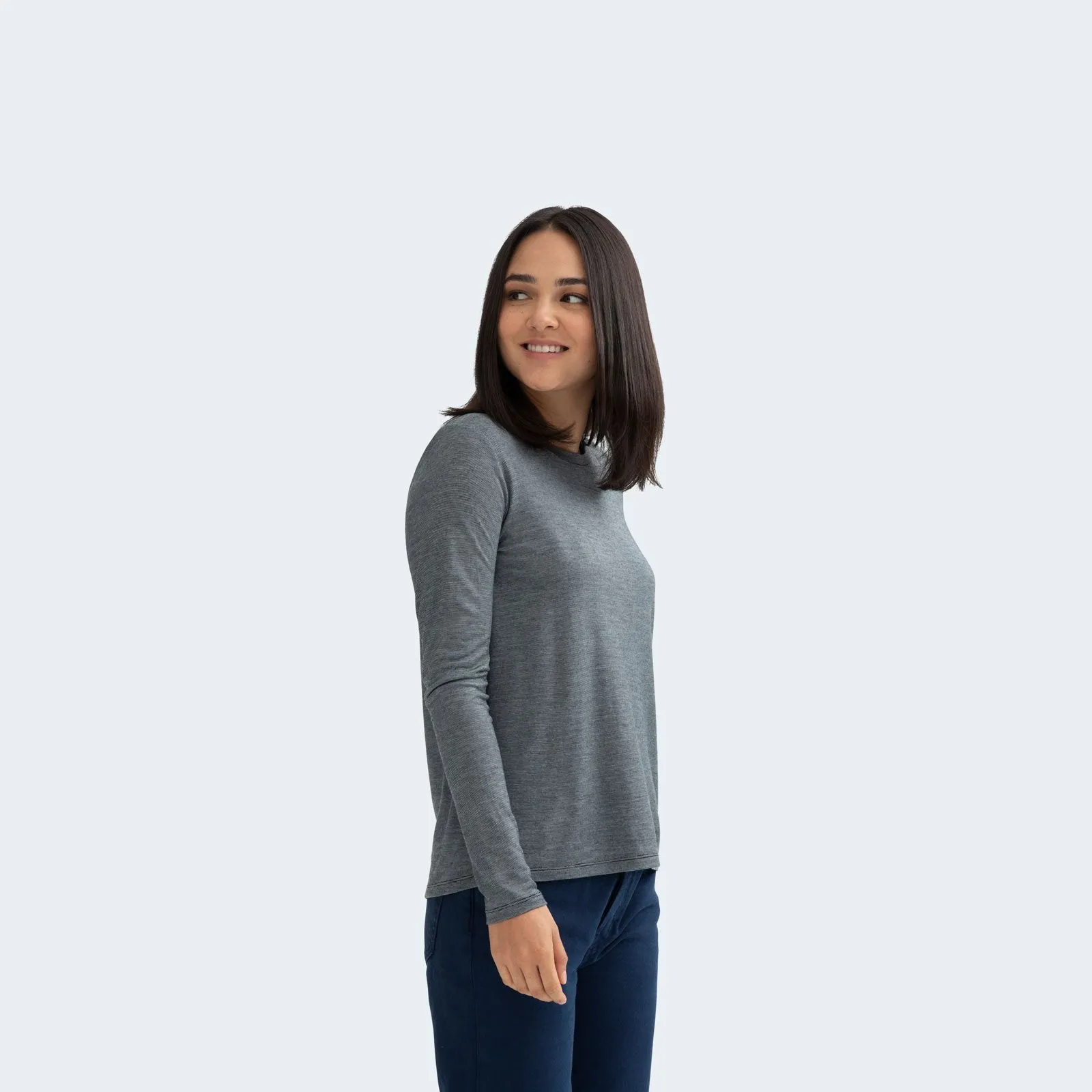 Women's Merino Wool Crew Neck Long Sleeve T-Shirt