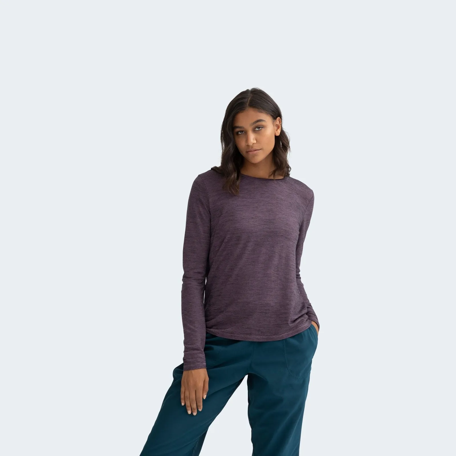 Women's Merino Wool Crew Neck Long Sleeve T-Shirt