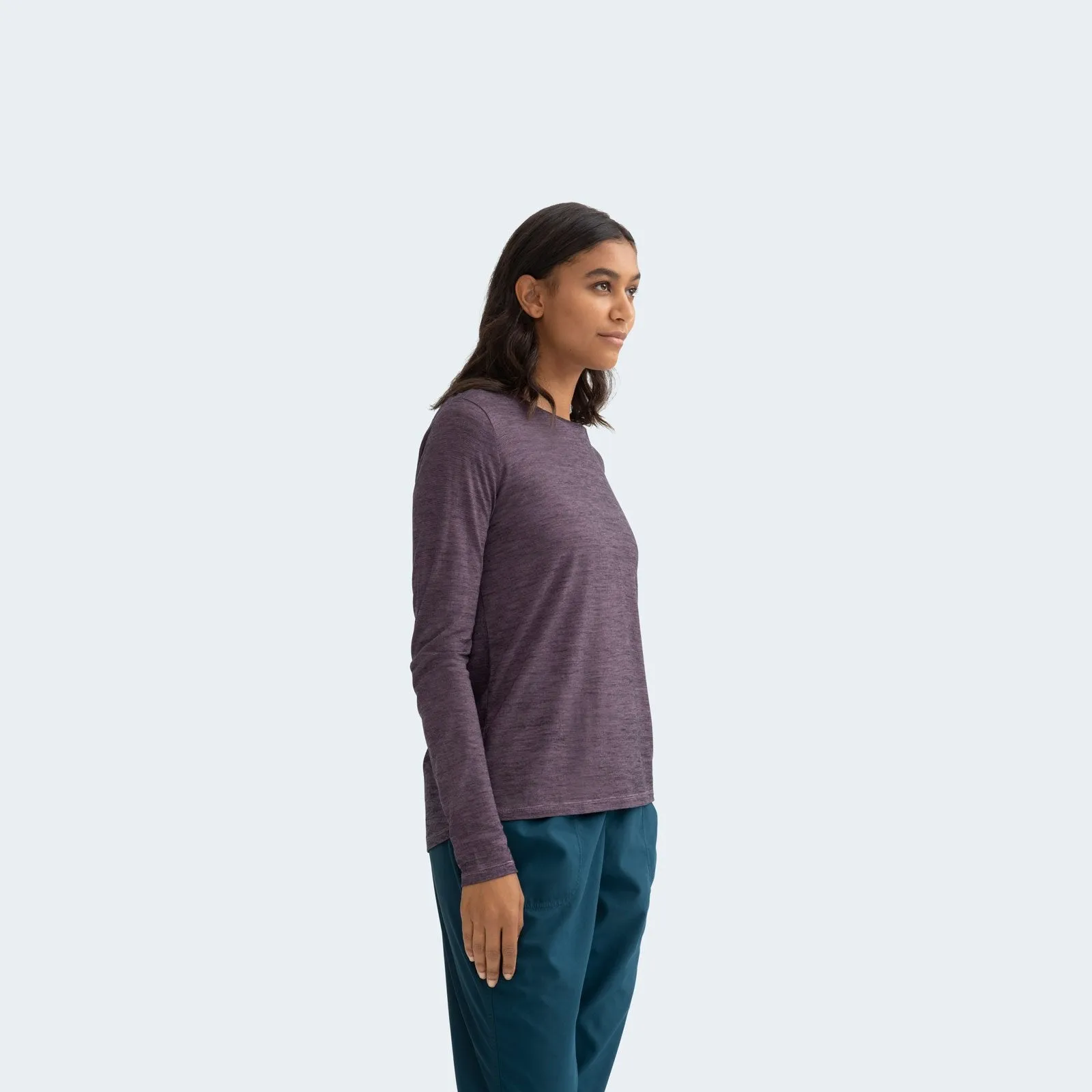 Women's Merino Wool Crew Neck Long Sleeve T-Shirt