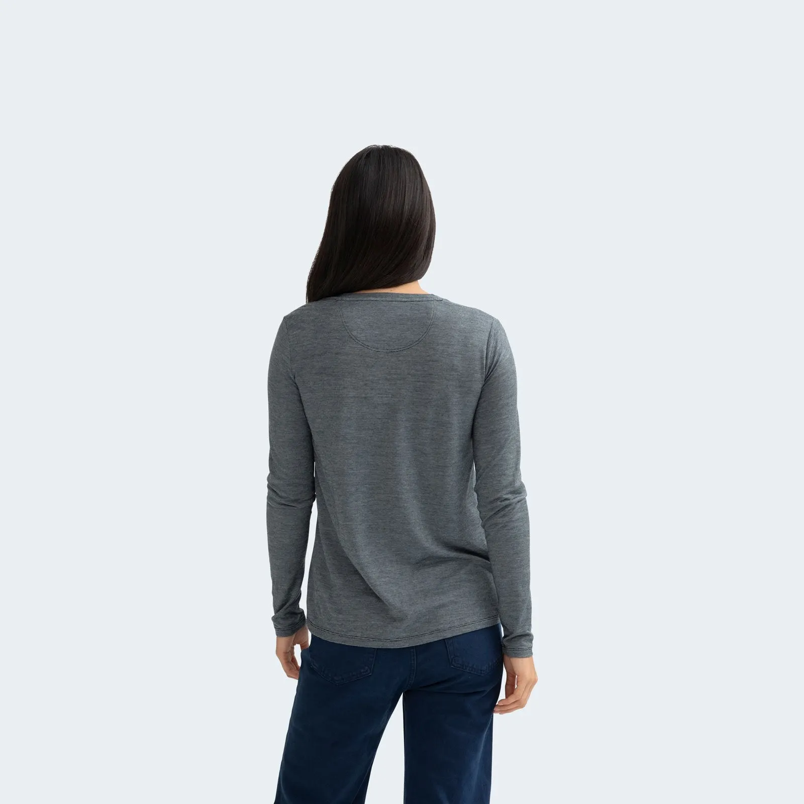 Women's Merino Wool Crew Neck Long Sleeve T-Shirt