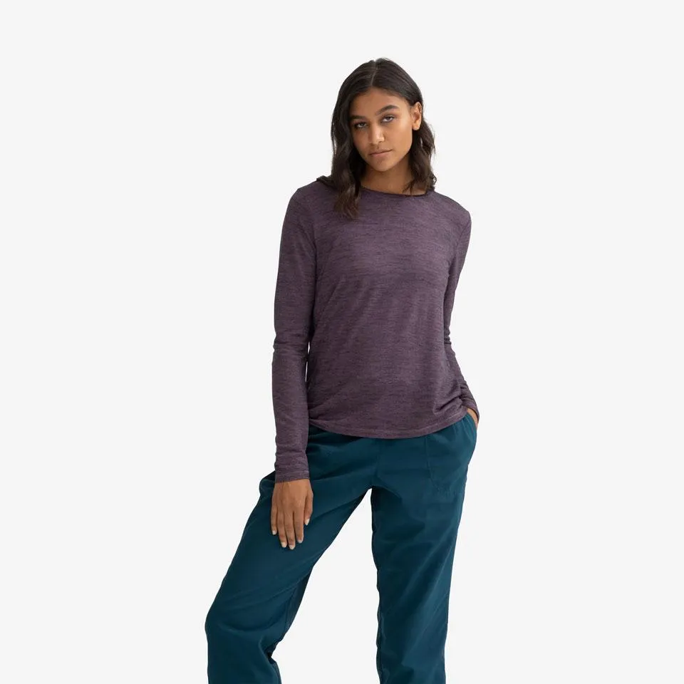 Women's Merino Wool Crew Neck Long Sleeve T-Shirt