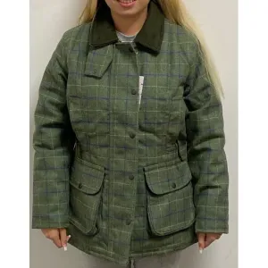 Wood Green Ladies Tweed Jacket Green Blue Check